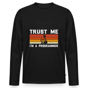 Débogage Programmeur Informatique Informatique Nerd - T-shirt manches longues Premium bio Homme - noir - Devant - Nico (187cm)