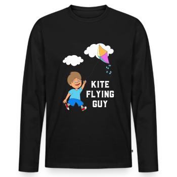 Drachenfliegen Drachensteigen Retro Geschenk - Männer Premium Bio Langarmshirt - Schwarz - Vorne - Nico (187cm)