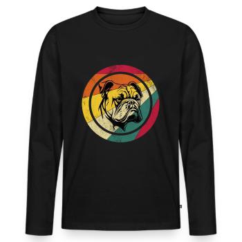 Bouledogue français - T-shirt manches longues Premium bio Homme - noir - Devant - Nico (187cm)
