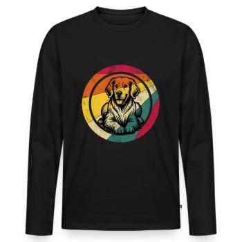 Golden retriever - T-shirt manches longues Premium bio Homme - noir - Devant - Nico (187cm)