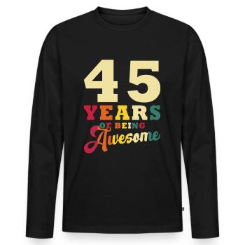 45 ans de 45e anniversaire - T-shirt manches longues Premium bio Homme - noir - Devant - Nico (187cm)