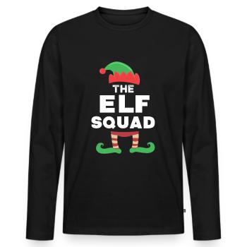 Escouade d’elfes mignon Noël - T-shirt manches longues Premium bio Homme - noir - Devant - Nico (187cm)
