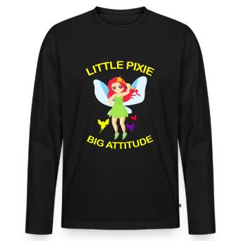 Fee - Männer Premium Bio Langarmshirt - Schwarz - Vorne - Nico (187cm)
