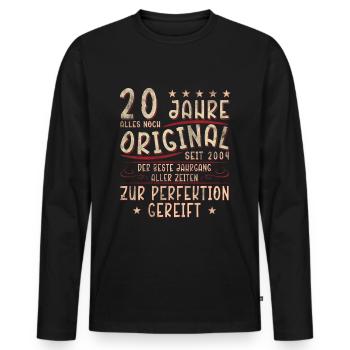 Cadeau d’anniversaire 20 ans - 20 ans - 20 ans - T-shirt manches longues Premium bio Homme - noir - Devant - Nico (187cm)