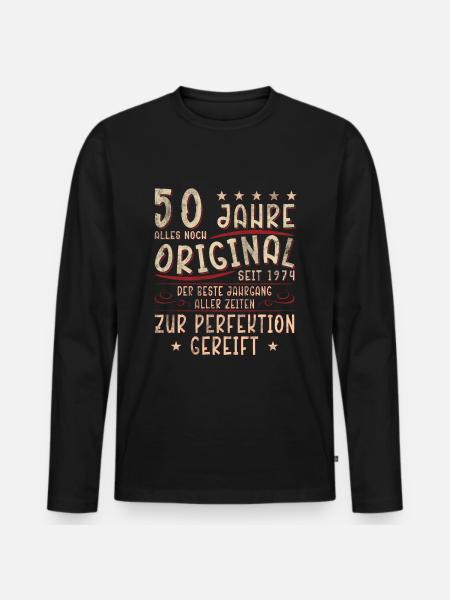 50 Birthday - Men's Premium Organic Long Sleeve Shirt - black