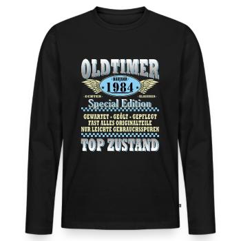 40E ANNIVERSAIRE VOITURE CLASSIQUE 1984 - T-shirt manches longues Premium bio Homme - noir - Devant - Nico (187cm)