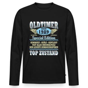 35E ANNIVERSAIRE DE CLASSIC CARS 1989 - T-shirt manches longues Premium bio Homme - noir - Devant - Nico (187cm)