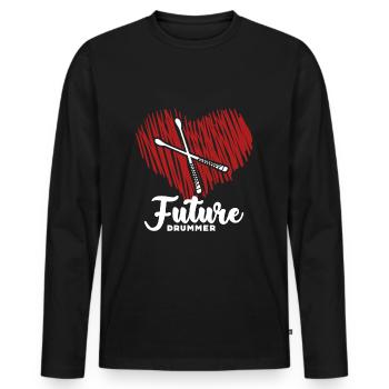 Baby Birth Drums Gift Idea - Men's Premium Organic Long Sleeve Shirt - black - Front - Nico (187cm)