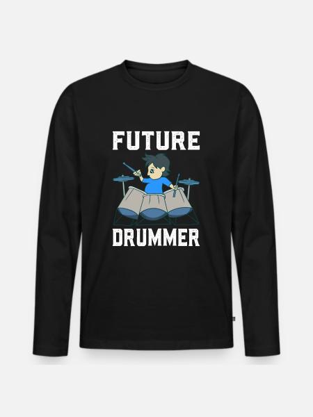 Drum Player - Men's Premium Organic Long Sleeve Shirt - black