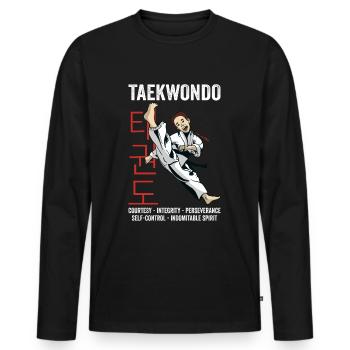 Taekwondo Fille Tae Kwon Do Arts Martiaux Cadeau - T-shirt manches longues Premium bio Homme - noir - Devant - Nico (187cm)