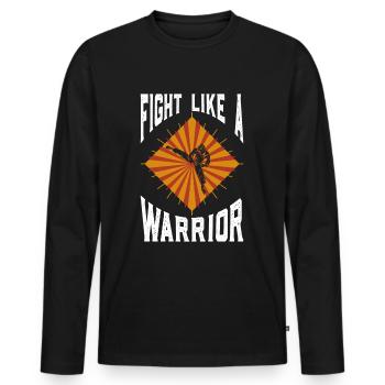 Boxen Boxer Kämpfer Kampf Spruch - Männer Premium Bio Langarmshirt - Schwarz - Vorne - Nico (187cm)