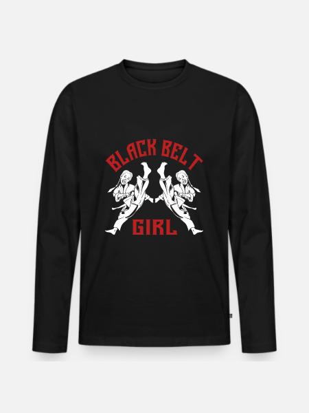 Schwarzer Gürtel Kampfsport - Männer Premium Bio Langarmshirt - Schwarz