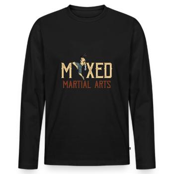 MMA Mixed Martial Arts Fighter Cadeau d’arts martiaux - T-shirt manches longues Premium bio Homme - noir - Devant - Nico (187cm)