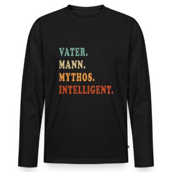 Intelligent Vater Mythos - Männer Premium Bio Langarmshirt - Schwarz - Vorne - Nico (187cm)