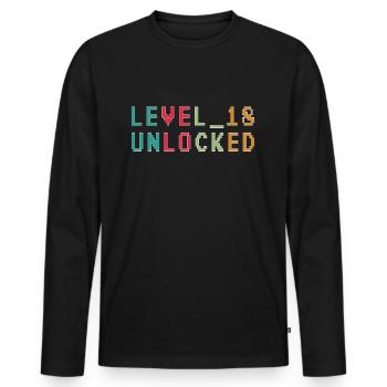 Level 18 Unlocked 18th Birthday Gamer - Men's Premium Organic Long Sleeve Shirt - black - Front - Nico (187cm)