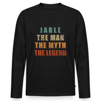 Jarle, Légende du mythe de l’homme, Drôle Meilleur nom - T-shirt manches longues Premium bio Homme - noir - Devant - Nico (187cm)