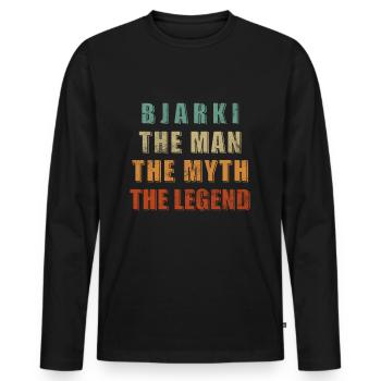 Bjarki, Légende du mythe de l’homme, Drôle Meilleur nom - T-shirt manches longues Premium bio Homme - noir - Devant - Nico (187cm)