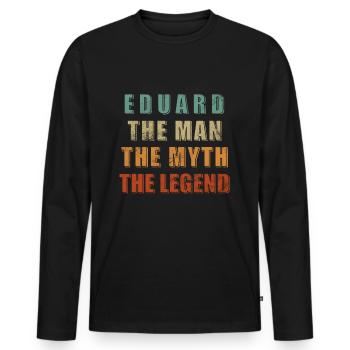 Eduard Name Gift - Men's Premium Organic Long Sleeve Shirt - black - Front - Nico (187cm)