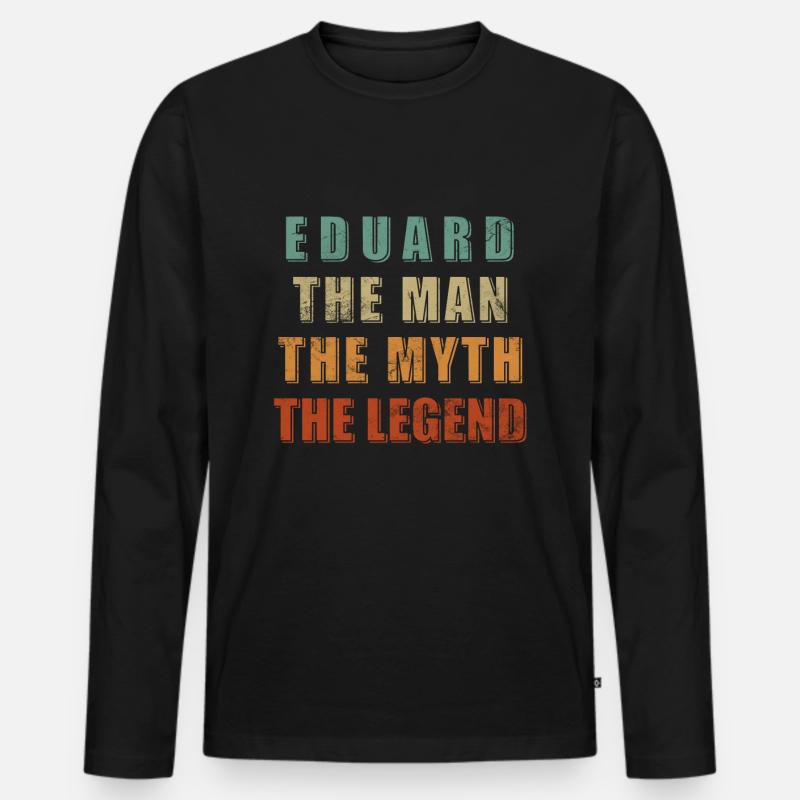 Eduard Name Geschenk - Männer Premium Bio Langarmshirt - Schwarz