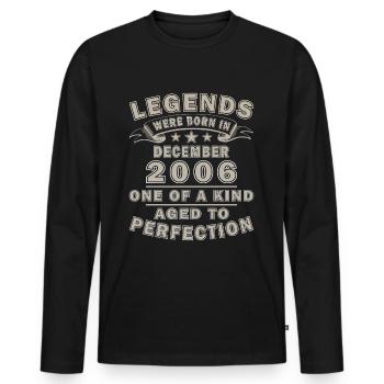 December 2006 Birthday Gift December 2006 - Men's Premium Organic Long Sleeve Shirt - black - Front - Nico (187cm)