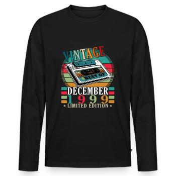 December 1999 - Great since December 1999 - Men's Premium Organic Long Sleeve Shirt - black - Front - Nico (187cm)