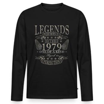 Décembre 1979 Jubilé 1979 Légendes Décembre - T-shirt manches longues Premium bio Homme - noir - Devant - Nico (187cm)