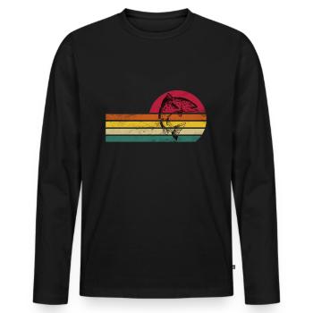 Trout / Salmo Trutta - Men's Premium Organic Long Sleeve Shirt - black - Front - Nico (187cm)