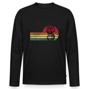 Portugiesischer Wasserhund - Männer Premium Bio Langarmshirt - Schwarz - Vorne - Nico (187cm)