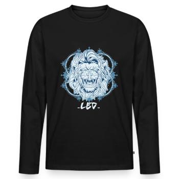 Signe du zodiaque Symbole Lion - T-shirt manches longues Premium bio Homme - noir - Devant - Nico (187cm)