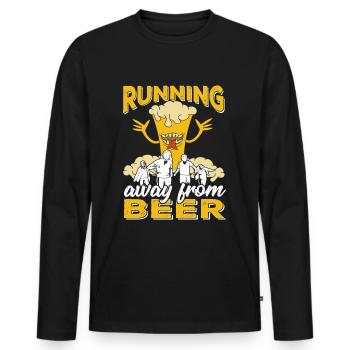 Jogging Jogger Runner Beer Beer Glass Beer - Men's Premium Organic Long Sleeve Shirt - black - Front - Nico (187cm)
