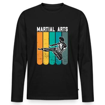 MMA Mixed Martial Arts - Männer Premium Bio Langarmshirt - Schwarz - Vorne - Nico (187cm)