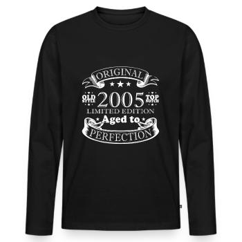 20ème Anniversaire 2005 Millésime Edition Limitée 2005 - T-shirt manches longues Premium bio Homme - noir - Devant - Nico (187cm)