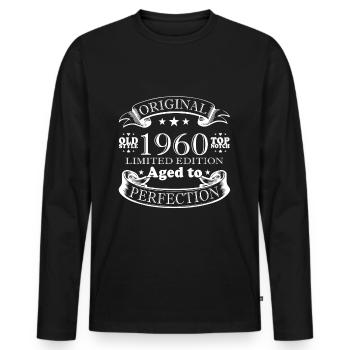 1960 - Millésime 1960 - Millésime 1960 - T-shirt manches longues Premium bio Homme - noir - Devant - Nico (187cm)