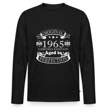 Edition limitée 1965 - T-shirt manches longues Premium bio Homme - noir - Devant - Nico (187cm)