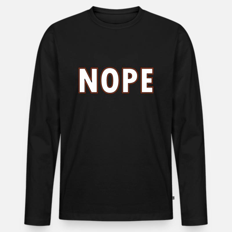 Nope - Männer Premium Bio Langarmshirt - Schwarz