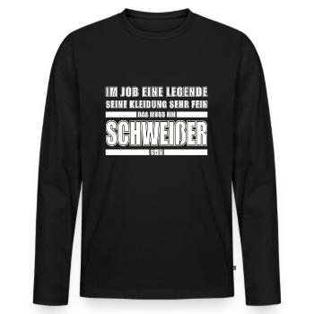 Schweißer Schweißen Beruf Schweisser Handwerker - Männer Premium Bio Langarmshirt - Schwarz - Vorne - Nico (187cm)