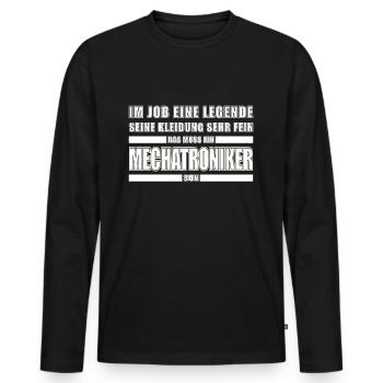 Kfz Mechatroniker KFZ Mechaniker Spruch Geschenk - Männer Premium Bio Langarmshirt - Schwarz - Vorne - Nico (187cm)