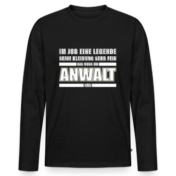 Jura Anwalt Beruf Spruch Geschenk - Männer Premium Bio Langarmshirt - Schwarz - Vorne - Nico (187cm)