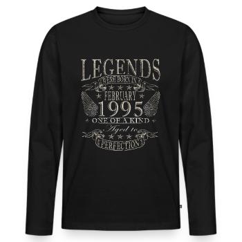 February 1995| February 1995 Jubilee 1995 - Men's Premium Organic Long Sleeve Shirt - black - Front - Nico (187cm)