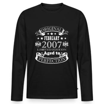 Février 2007 Jubilé Février 2007 Février - T-shirt manches longues Premium bio Homme - noir - Devant - Nico (187cm)