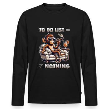 To Do List - Nothing - Männer Premium Bio Langarmshirt - Schwarz - Vorne - Nico (187cm)
