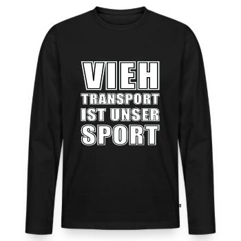 Viehtransport - Männer Premium Bio Langarmshirt - Schwarz - Vorne - Nico (187cm)