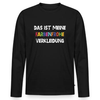 Farbenfrohe Verkleidung - Männer Premium Bio Langarmshirt - Schwarz - Vorne - Nico (187cm)