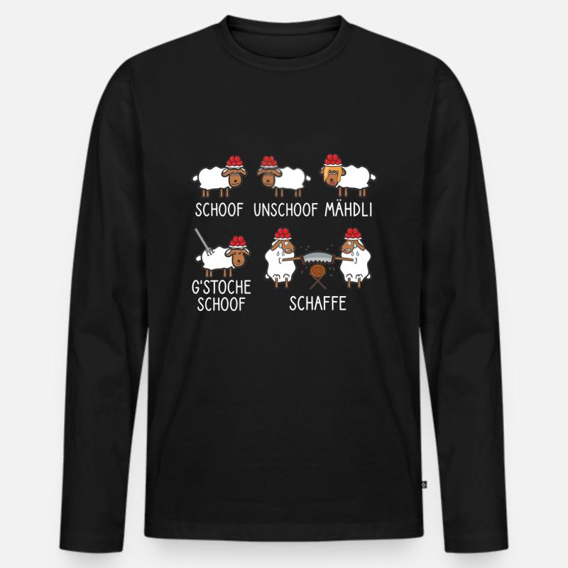 Schaf Unschaf Schwarzwald - Männer Premium Bio Langarmshirt - Schwarz