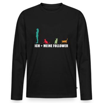 Ich und meine Katze - Katzen Haustiere - Männer Premium Bio Langarmshirt - Schwarz - Vorne - Nico (187cm)