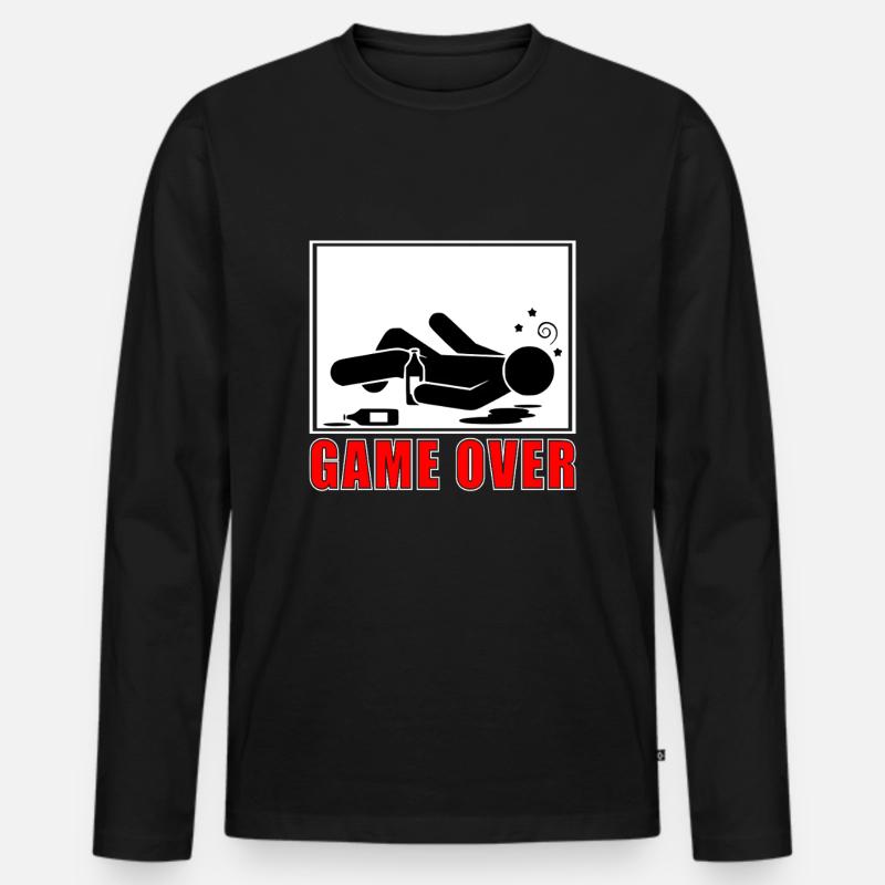 game over - Männer Premium Bio Langarmshirt - Schwarz
