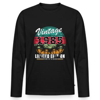 1985 Birthday Gift Idea 1985 - Men's Premium Organic Long Sleeve Shirt - black - Front - Nico (187cm)