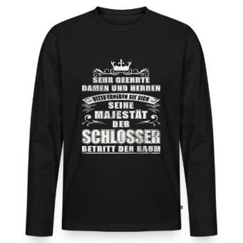 Schlosser Beruf Majestät - Männer Premium Bio Langarmshirt - Schwarz - Vorne - Nico (187cm)