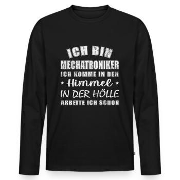 Kfz Mechatroniker Himmel - Männer Premium Bio Langarmshirt - Schwarz - Vorne - Nico (187cm)