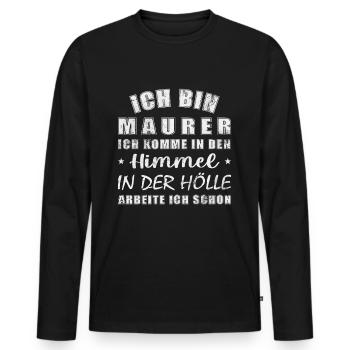 Maurer - Männer Premium Bio Langarmshirt - Schwarz - Vorne - Nico (187cm)